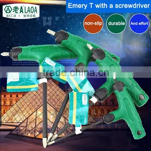 LAOA S2 Bit Corundum Sic T Shape Phillips/Slotted Screwdriver With Rubber Handle And Cr-V Rod thumbnail-1