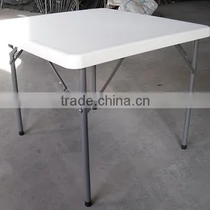 Hight-adjustable Square Dining Room HDPE Plastic Folding Table thumbnail-3