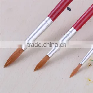 Wholesale China 3Pcs Fine Nylon Hair Wooden Handle Art Paint Brush Manufactures thumbnail-3