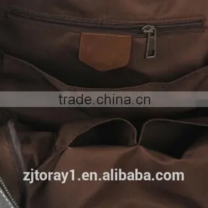 Vintage Leather Canvas Rucksack Backpack Tote Bag thumbnail-4