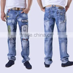 High Quality New Fashion Designer Jeans Men Distrressed Casual Denim Mens Jeans thumbnail-2