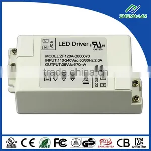 UL Listed LED Driver 36V 0.67A 24W Led Power Driver With Constant Voltage thumbnail-3