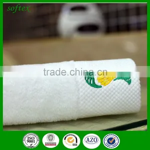 GaoYang Towel Factory100% Cotton Dobbby White Hotel Towel Embroidery Logo Hotel Gift Face Towel thumbnail-3