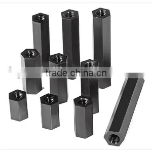 Hexagon Black Nylon Column, Flat Head, Two-way Nylon Column Separation Column, Plastic Sticks M3 M4 thumbnail-1