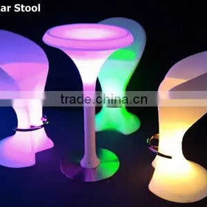 Led Lighting Rental Furniture Illuminated Acrylic Clear Light LED Bar Seating / Led Plastic Party Chair / White Wedding Chair thumbnail-3
