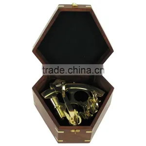 Brass Nautical Sextant-Antique Nautical Sextant- Decor Sextant- Replica Sextant With Wooden Box 1024 thumbnail-1