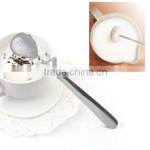 High Quality Appuccino Maker 2XAA Battery Operating Mini Stainless Steel Milk Frother thumbnail-2