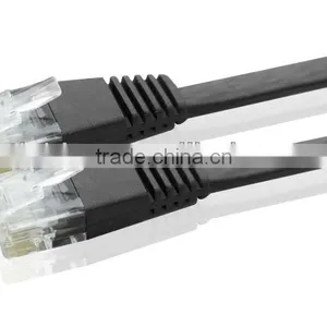 Black Flat Patch Cord Cat5e/6/7 With RJ45 Network Cable Quality Choice thumbnail-1