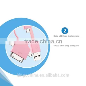 3 in 1 Data Cable Micro USB ABS Shell Sync Charging Cable for Mobile Phone Samsung Iphone thumbnail-5