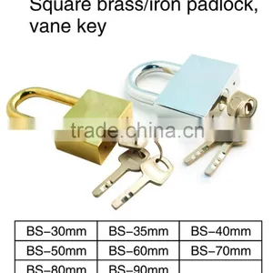 High Security Chrome Plated Square Iron Padlock With Vane Keys thumbnail-1