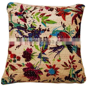 Beautiful Bird Paradise Handmade Kantha Cushion Covers Lot Online thumbnail-1