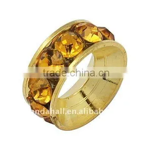 Iron Rhinestone Ring Beads, 10x4mm, Hole: 5.5mm(RB-H062-20) thumbnail-1