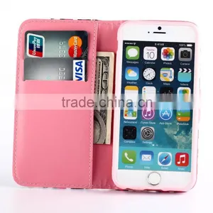 OEM Design Cute Colorful Flip Wallet Leather Cover For IPhone 5 thumbnail-5