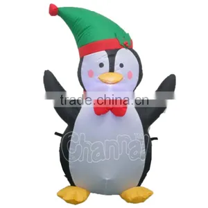 Inflatable Lighted Penguin With Santa Hat Christmas Yard Art Decoration Birthday Wedding Party Decor thumbnail-1