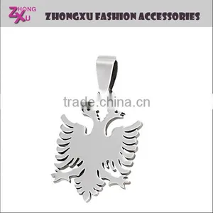 Custom Popular Silver and Gold Plated Double Head Albanian Eagle Charms thumbnail-1
