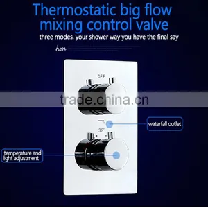 3 Function Square Panel Shower Diverter Valve for Conceal Shower Temperature Control Thermostatic Valve thumbnail-1