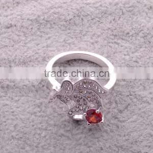 >>>2016 YIWU T&J Women Fashion Korean Style Rings Silver Plated Flower Rhinestone Crystal Rings for Lady/ thumbnail-3