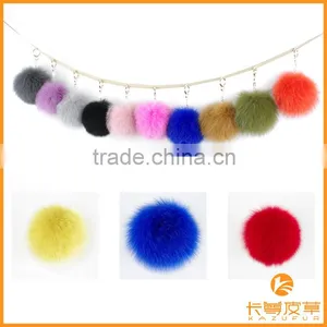 Handmade Top Quality14-16cm Fluffy Fur Wholesale Genuine Fox Fur Ball KZ151002 Quality Choice thumbnail-1