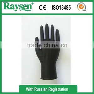 Disposable Black Nitrile Exam Gloves Powder-free From Raysen thumbnail-1