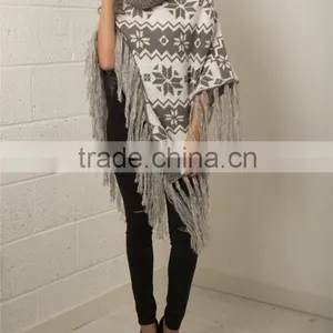 Wholesale Women Knit Poncho, Womens Knitting Pattern Poncho, Poncho Knitwear for Women thumbnail-2