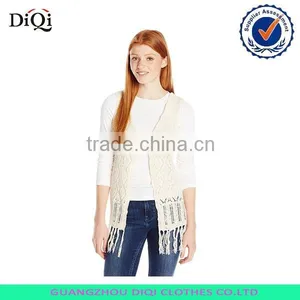 Women's Open Sweater Vest With Fringe thumbnail-1