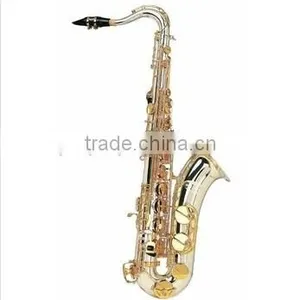 Cupid Professionl Silver Gold Double Color Tenor Saxophone With Case thumbnail-1