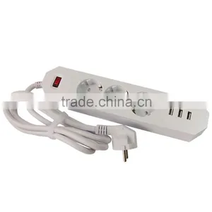 1.8meter EU 3-Outlet Power Extension Socket With 3USB Charging Ports thumbnail-3