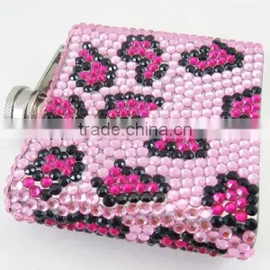 Whiskey Pocket Stainless Steel Hip Flask With Rhinestone thumbnail-1