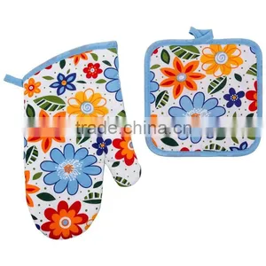 Printed Cotton Kitchen Set Cooking Pot Holder and Glove Set Cheap Items to Sell Wholesale thumbnail-2
