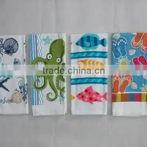 Cotton Printed Kitchen Luxury Towels Sea Style China Supplier China Wholesale thumbnail-2
