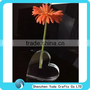 Stand Up Heart Style Flower Vase Acrylic Vase Wedding Decorations Gift Crystal Vase thumbnail-1