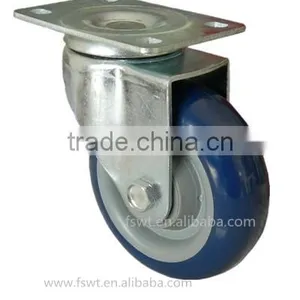 Double Bearing Swivel Plate 75mm Polyurethane Trolley Industrial Casters thumbnail-4