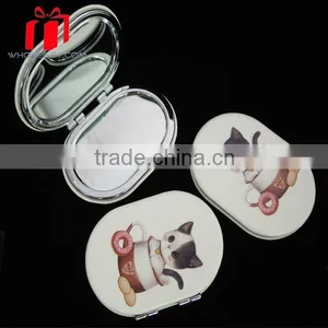 Metal Compact Mirror Printed Soft Pu Leather Pocket Mirror thumbnail-1