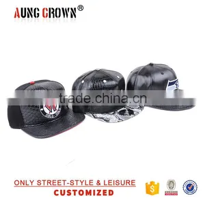 Custom Cap Leather Cap/flat Brim Leather Cap/leather Cap for Unisex thumbnail-6