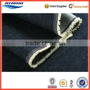59" Width Flat Finished Pure 100% Cotton Slub Denim Fabric 11.2 oz thumbnail-1