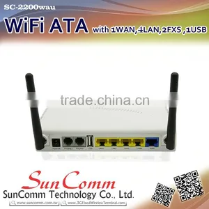 SC-2200wau Smart Voip Wifi ATA With 1 WAN , 4LAN , 2FXS, 1USB,Gigabit, 802.11b/g/n thumbnail-2