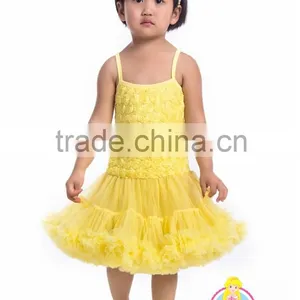 Summer Fashion Rosette Pettidress Fancy Design and Top Quality Birthday Party Dress for 0-3 Years Old Baby Girl thumbnail-6