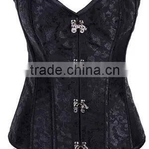 Classic Print Corset With Back Ribbon,flower Printed Corsets thumbnail-2
