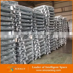 Aceally Folding Warehouse Steel Collapsible Cage Pallet thumbnail-6