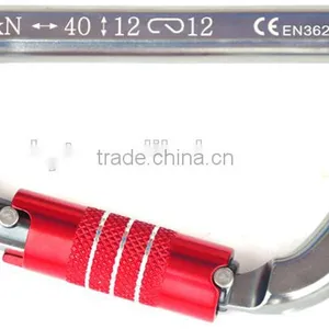 D Shape Automatic Aluminum Safety Locking Carabiner thumbnail-2