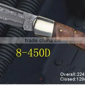 Small Folding Damascus Pocket Knife thumbnail-3