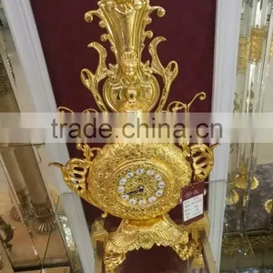 Luxury Attrative Wall Hanging Clock, 24K Gold Plated Brass Clock thumbnail-2
