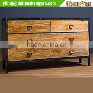 Wood&Metal Vintage 4 Drawers Chest, Cabinet thumbnail-3