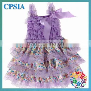 Fashion Latest Lace Lavender Boutique Beautiful Fairy Tale Princess Dress For Girls Princess Frock Design Dress thumbnail-1