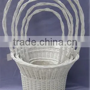 White Large Willow Flower Basket thumbnail-1