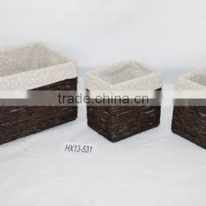 Maize Peel Hand Woven Storage Basket S/3 thumbnail-1