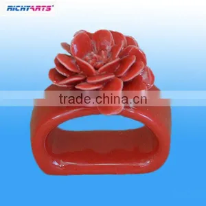 Wedding Decorative Porcelain Flower Napkin Rings thumbnail-1