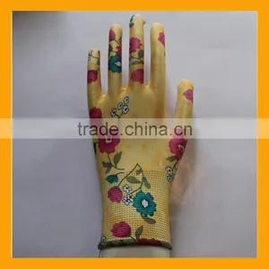 13G Floral Printed Polyester PU Gardening Gloves thumbnail-3
