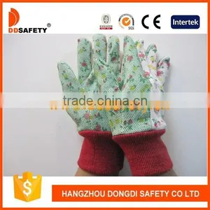 DDSAFETY Flower Cotton Back Mini Dots On Palm Garden Gloves thumbnail-1