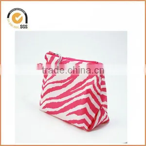Waxed Canvas Cosmetic/Toiletry Zipper Pouch (Pink Zebra) By Chiqun Dongguan CQ-H01099 thumbnail-1